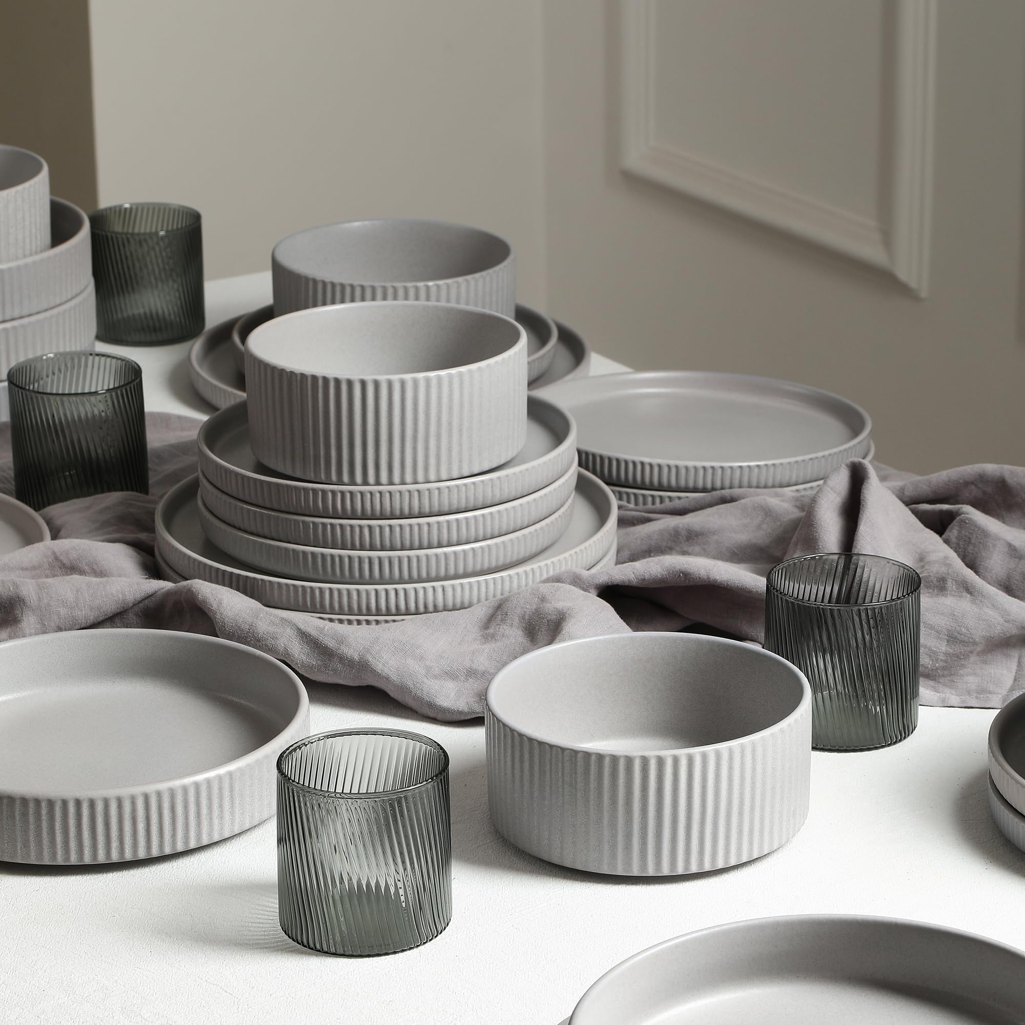 Amazon.com | Stone Lain Haven Stoneware 32-Piece Dinnerware Set